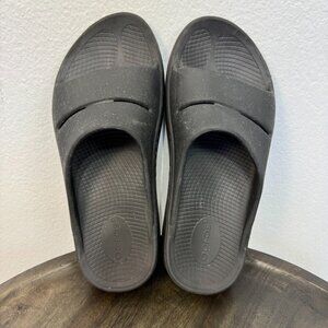 Oofos Ooahh Unisex Black Slide Comfort Sport Recovery Slip On Sandals M7/W9